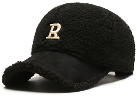 Vobozeany Baseball Cap Damen Herren Winter Baseballkappen Lammwolle Baseballmütze Teddy-Fleece Baseball Kappe Sonnenhut Baseballkappen für Sport Reisen Draußen