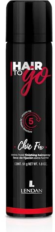 LENDAN - Professioneller Haarlack - Hair To Go Chic Fix - 110 ml - Extra starker Halt - Lange Haltbarkeit - Leicht zu entfernen - Rückstandsfrei - Formel mit Fixierharzen
