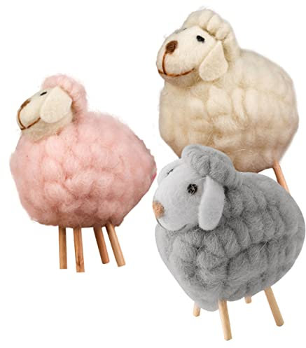 Cabilock 3St Schafe aus gefilzter Wolle Kleintierspielzeug Wohnkultur für Kinder Weihnachtsdekorationen Tischdekoration Tierdekore aus Wolle dekorative filze Schafe die Schafe