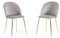 RATTATAN Sara - 2 Chaises fauteuils rembourrées en Velours ou Teddy pour Cuisine ou Salle à Manger avec Pieds en métal (Pieds dorés, Velours Gris Clair)