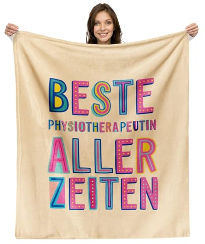 Facepot Physiotherapie Geschenk Kuscheldecke (130x150cm) - Schöne Idee für Abschied, Ruhestand, Jobwechsel oder Geburtstag Einer unverzichtbaren Kollegin - Beste Physiotherapeutin Aller Zeiten