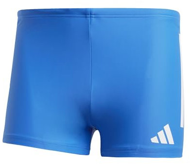 adidas Men's 3 Stripes Swim Boxers, Bright Royal/White, M-L