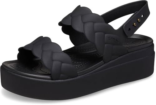 Crocs Women Sandal,Brooklyn Woven Upper LW,Black/Black,8 UK Women