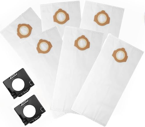 49-90-2016 Vlies-Staubbeutel für Milwaukee Nass-/Trockensauger 0960-20 M12 & 0970-20 M18 schnurlose Staubsauger (6 Stück)