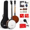 Vangoa Banjo mit 5 Saiten in voller Größe, 96,5 cm, Nylon-Banjo für Erwachsene, Anfänger-Set, mit abnehmbarem Resonator, gefrostetes Remo Trommelfell, Premium-Zubehör, Starter-Banjo für Teenager,