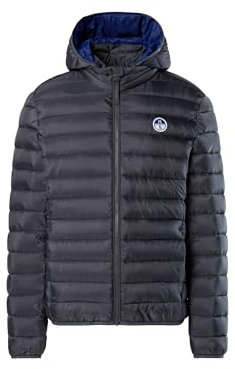 NORTH SAILS Giacca Skye Piumino Uomo con Cappuccio Staccabile Realizzato in micro-ripstop riciclato Imbottitura REPREVE (IT, Testo, XL, Regular, Regular, Asfalto)