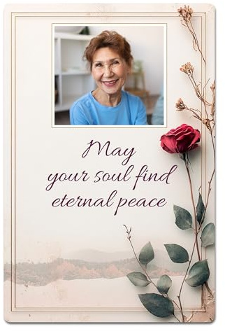 Personalised In Memoriam Remembrance Photo Card - In Memory of a Loved One Keepsake Gift - with Craft Gift Envelope