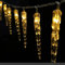 KINGCOO 80LED Eiszapfen Lichterkette Außen und Innen, Wasserdicht 10M LED Eiszapfen Rohr Meteorschauer Lichter Batteriebetrieben für Balkon Party Haus Garten Weihnachtsbeleuchtung Deko (10M Warmweiß)