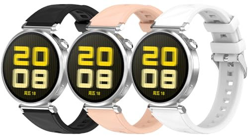 Xisair 3 Cinturini in Silicone Compatibili con Huawei Watch GT 5 41 mm, GT 4 41 mm, GT 5 Pro 42 mm Cinturino in Silicone, Cinturino Sportivo Impermeabile Traspirante per Orologi da 18 mm