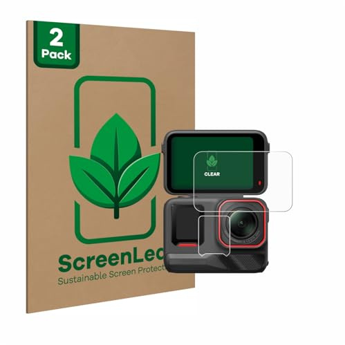 ScreenLeaf 2 Stück Schutzfolie für Insta360 Ace Pro 2 [nachhaltiger Displayschutz, Folie, transparent, kratzfest]