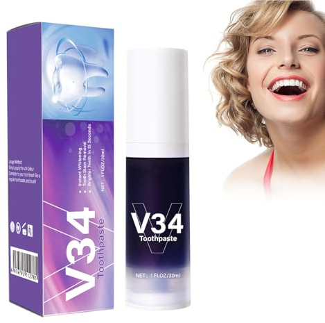 Eazerom 04 30ml Dentifrice Violet pour Dents Blanches, | Dentifrice Correcteur de Couleur pour Blanchiment des Dents,Dentifrice Blanchissant,Booster de Blanchiment des Dents