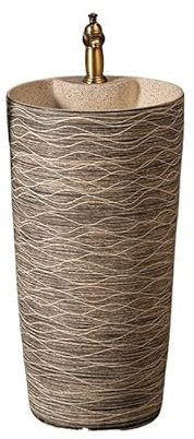 NEBE Bathroom Sink Household Pedestal Sink Wash Basin Ceramic Integrated Pedestal Basin Hotel Wash Basin Bathroom Vanity Units With Basin