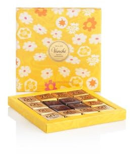 Venchi - Cofanetto con 16 Cioccolatini Mini Blend Assortiti, Gusto Fondente 60%, 75%, 90%, Senza Glutine e Vegani, Scatola Regalo Collezione Primavera da 47 gr, Idea Regalo