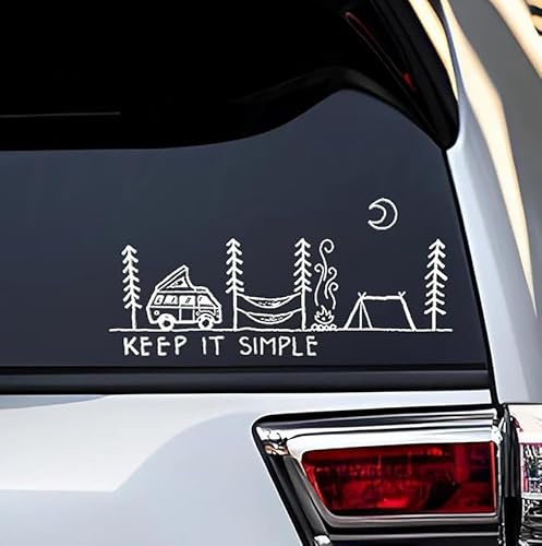 Rakelfix Keep it Simple Aufkleber Zelten einfach Camper Zelt ohne Luxus Größe&Farbe wählbar