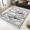 Generisch Waschbarer Teppich 180x270cm Grauer Abstrakter Wikinger Wohnzimmer Schlafzimmer Anti-Rutsch Teppich, Flauschig Weich Kurzflor Teppich, Moderne Heimdekorative Teppiche