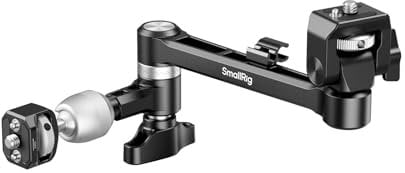 SMALLRIG Bras magique avec rotule à 360° et bras d'amortissement, supports pour moniteur pour prise de vue à l'épaule ou sur trépied, organisateur de câbles intégré, capacité de charge de 2,0 kg (4,4