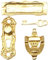 Dollhouse Door Knobs 4Pcs/Set 1/12 Scale Retro Miniature Lock and Key Toy Metal Door Lock Dollhouse Miniatures Model Knocker Doorplate Set for Decoration