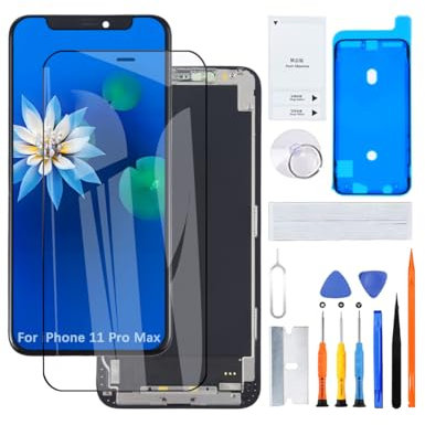 H&LYCYJ Display für iPhone 11 Pro Max A2218 A2161 A2220 LCD Bildschirm Ersatz 3D Touch Full HD Touchscreen ID Digitizer Rahmen Montage,Waterproof Adhesive,Reparaturkits NEU