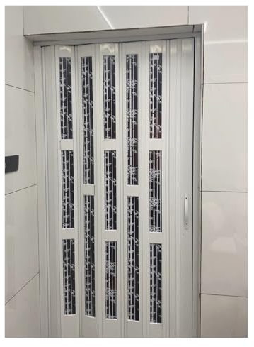 Schiebetür Falttür falttüren innentüren Falttüren, weiß, Ziehharmonika-Optik, Einziehbare Falttüren Innenbereich Bad/Küche/Balkon-Trennwand mit Aluminiumrahmen und Acrylglasplatte, 60 75 80 90 105 120