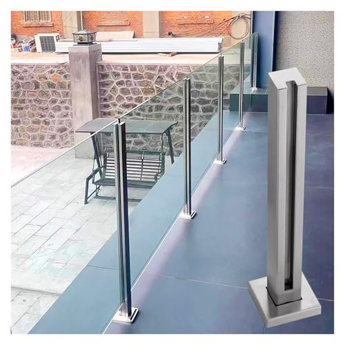 Kit de balustrade en verre d'extérieur – Système de garde-corps d'escalier avec cadre en acier inoxydable pour terrasse, verre non inclus