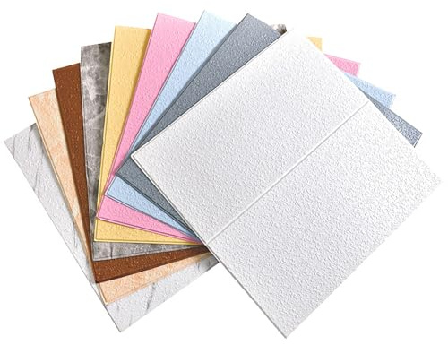 10 Stück 3D Wandpaneele für Wand und Decke, für Texturierte Dekorative Abdeckung für Wohnzimmer, Schlafzimmer, Büro, Modernes Akzentdesign für Hotel Lobby Gaming Raum(Size:70*70cm,Color:Hellblau)