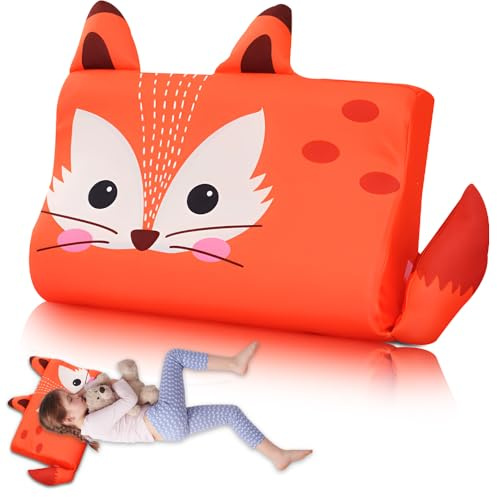 SGZIOO Schlummerkids Calmly ventilerande barnkudde, 45 x 27 x 6 cm, ergonomisk barnkudde, sovkudde (räv)