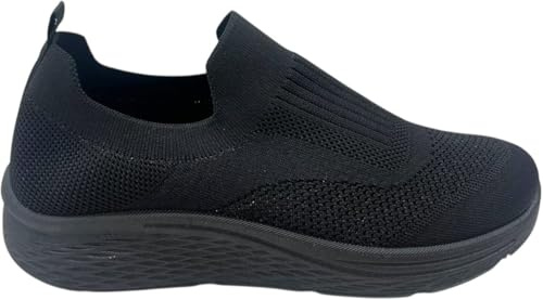 Mens Sports Running Pumps IP ON Lightweight Walk Casual Trainers Shoes Size UK_(BOSS) Black 9