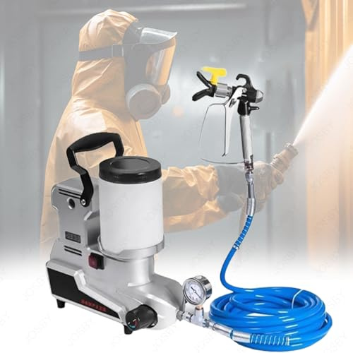 Elektrische Wandspritzpistole, 2,5 l/min Hochdruck-Farbsprühgerät, 3 einstellbare Geschwindigkeiten, 2 l Airless Farbsprühmaschine mit 5 m Schlauch für Zuhause Innen- und Außenmalerei