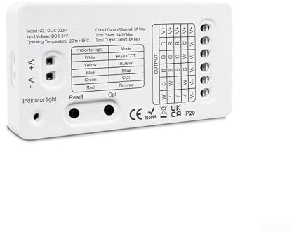 Smart LED Controller per zigbee 3.0 per strisce RGBCCT 5 in 1 dimmer controllo vocale compatibile con Alexa per smartthings 5-24V ultra piatto bianco