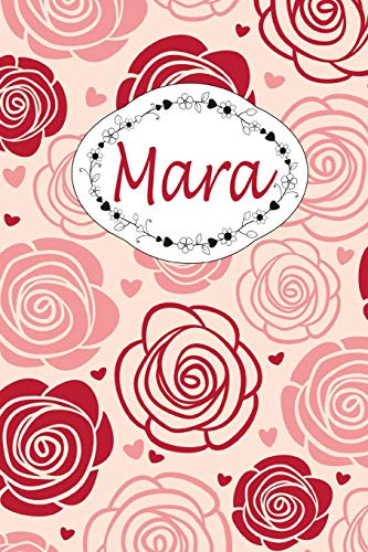 Mara: Personalisiertes Notizbuch / 150 Seiten / Punktraster / ca DIN A5 / Rosen-Design