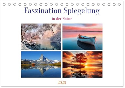Faszination Spiegelung - in der Natur (Tischkalender 2026 DIN A5 quer), CALVENDO Monatskalender: Natürliche Spiegelungen: Ästhetik in Wasser und Eis, offenbaren verborgene Schönheit (CALVENDO Natur)