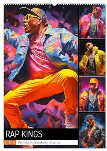 Rap Kings. Paintings im Streetwear-Charme (Wandkalender 2026 DIN A2 hoch), CALVENDO Monatskalender: Rapper- Illustrationen im ultimativen Kult-Style (CALVENDO Kunst)