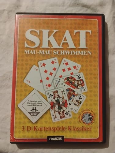 Skat, Mau-Mau, Schwimmen, CD-ROM: 3-D-Kartenspiele-Klassiker. Für Windows 98 SE, NT, ME, 2000, XP, Vista