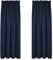 Deconovo Vorhang Blickdicht Gardine Verdunkelungsvorhang Kräuselband Schlafzimmer Extra Warm, 175x140cm(HöhexBreite), Dunkelblau, 2er Set