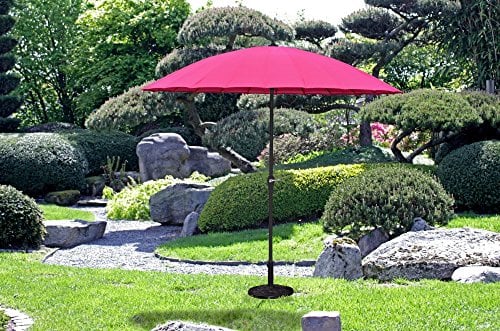 Garden Pleasure Sonnenschirm Ø 255 cm Gartenschirm Kurbelschirm Schirm pink