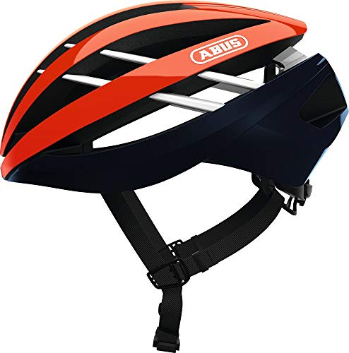 ABUS Rennradhelm Aventor - Fahrradhelm für professionellen Radsport - gute Ventilationseigenschaften - für Damen und Herren - Orange, Größe S