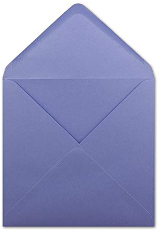 50 Quadratische Briefumschläge Lila - 15,5 x 15,5 cm - 100 g/m² Nassklebung spitze Klappe - aus der Serie Colours-4-you - Glüxx-Agent