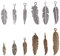 PandaHall PH 72pcs Feder Charms 12 Stile Feder Anhänger Tibetischen Stil Charme Blatt Charme bezaubert Korne für DIY Dreamcatcher Halsketten-Armband-Schmucksachen, Antike Silberne Bronze
