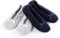 isotoner Women's 2 Pack Ballerina Slipper Ballet Flat, Light Grey Quilted, Navy Blue Solid, 4.5/5.5 UK