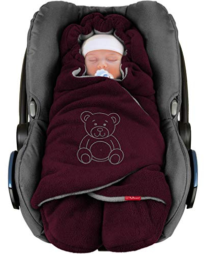 BYBOOM Baby Einschlagdecke für Babyschale, Universal Winter Decke/Kuscheldecke/Fußsack für Kindersitz, Kinderwagen oder Buggy, flauschig, kuschelig-warm, gemütlich und sehr weich