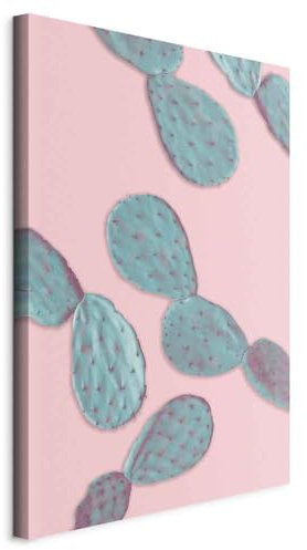murando - Wandbilder Abstrakt 40x60 cm 1 tlg - Wand Deko Vlies Leinwand Bilder Groß Wanddeko Wohnzimmer Schlafzimmer Kunstdrucke - Kaktus Kaktee Pflanzenmotiv Natur rosa grün b-A-0679-b-a