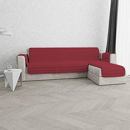 Italian Bed Linen Sofabezug mit Halbinsel, Microfiber, Bordeaux, 190 cm