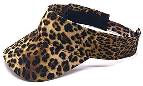 RK-HYTQWR Korean Yle Ladies Spring Summer Vintage Leopard Empty Top Baseball Cap Uv Protection Wide Brim Adjuable Sports Sun Visor Hat,Topless Baseball Cap Yellow Leopard Print,Yellow Leopard