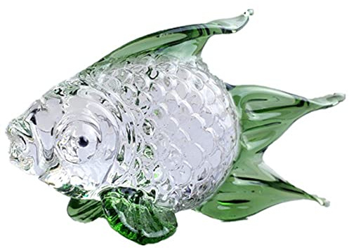 Escultura de peces de cristal soplado a mano de cristal animal escritorio pisapeles hogar oficina decoración cumpleaños regalo-D