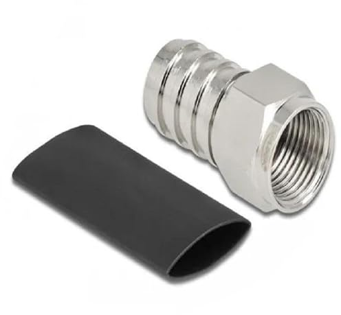 Delock F Stecker zum Crimpen RG59 mit passendem Schrumpfschlauch
