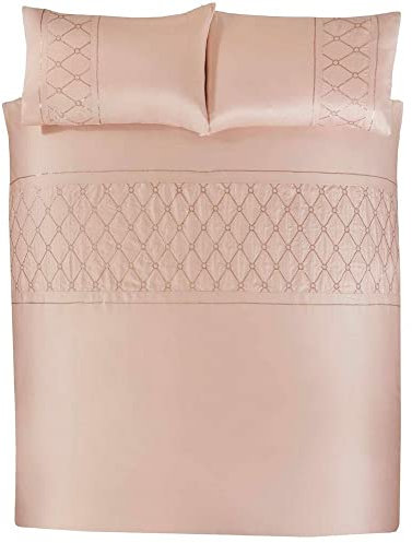 Rapport Home Belle Maison Monaco Blush Pailletten-Diamant-geometrisches Bettwäsche-Set für Super-Kingsize-Betten