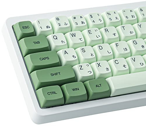 Sunzit Keycaps, PBT Keycaps 124 Key Keycaps XDA Profile Dye Sublimation Matcha Keycaps Geeignet für Cherry MX Mechanical Keyboard
