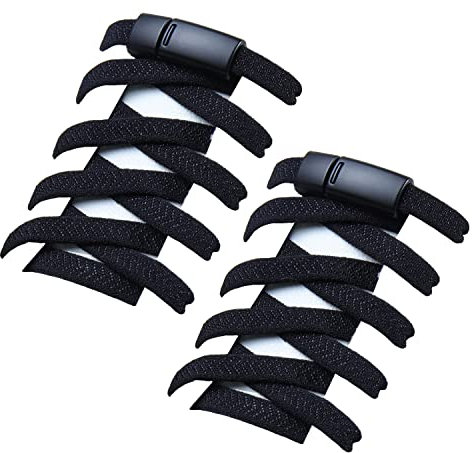 SIDOUEN 2 Paires No Tie en caoutchouc Silicone Élastiques Lacets,Sans Nœuds Lacet,Sans Cravate Lacets à Boucle Magnétique,Pour Unisexe Enfants Adultes, décontractées de sport, Noir,Taille unique…