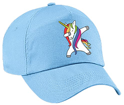 4sold Baseballkappe für Mädchen, bunt, Einhorn-Baseballkappe, Kinder, Trucker, Jugendliche, niedlich, Sport, Regenbogen, Kinder, Sommerhut, Schule, Mädchen, verstellbar, Snapback, Urlaub, himmelblau,
