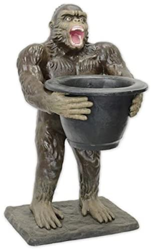Casa Padrino Luxus Gartendeko Gusseisen Figur AFFE mit Blumentopf Mehrfarbig H. 92 cm - Garten & Terrassen Deko Skulptur - Garten & Terrassen Deko Accessoires
